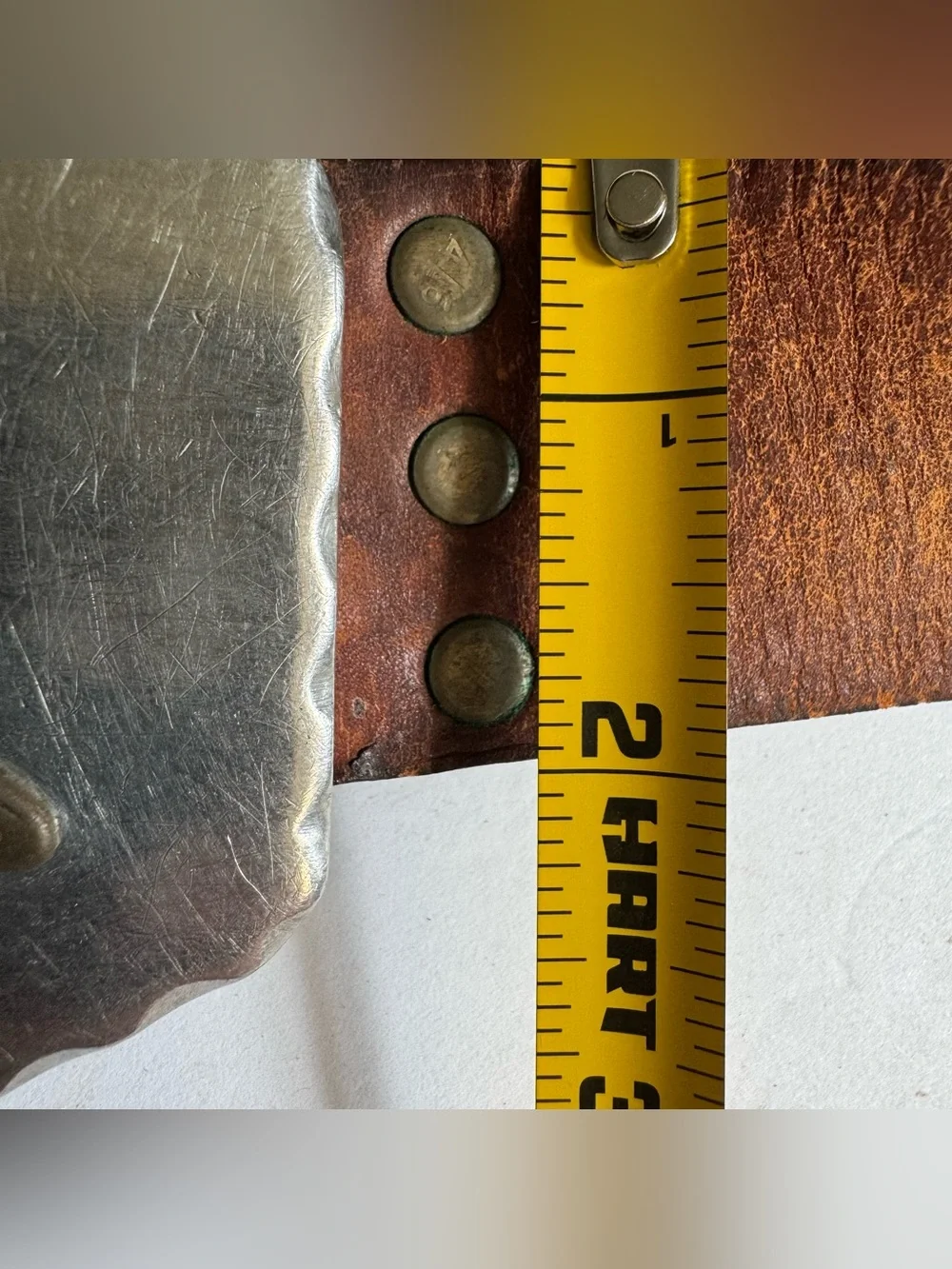 Vintage Handmade Wrench Buckle Distressed Leather Belt Pipefitter Workwear 42